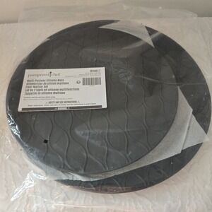 Pampered Chef 101546 Multi-Purpose Silicone Mats Set of 2 Gray Round Kitchen NEW